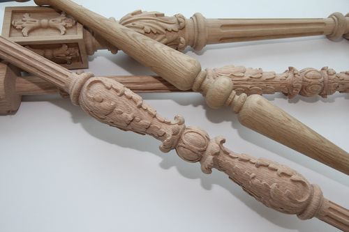 Thick wooden balusters