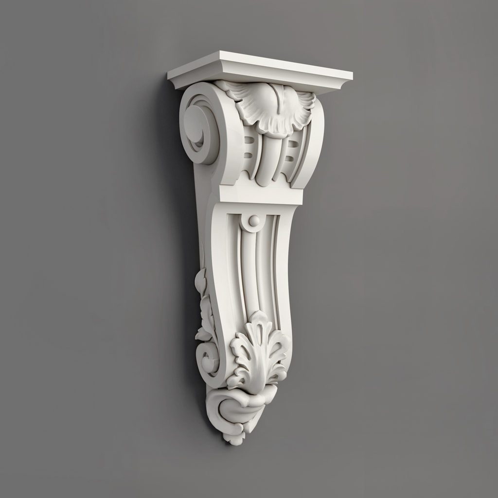 Carved polyurethane bracket KRPU.VRS-013 drawing