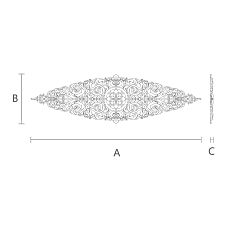 Wooden decor with geometric pattern carving drawing