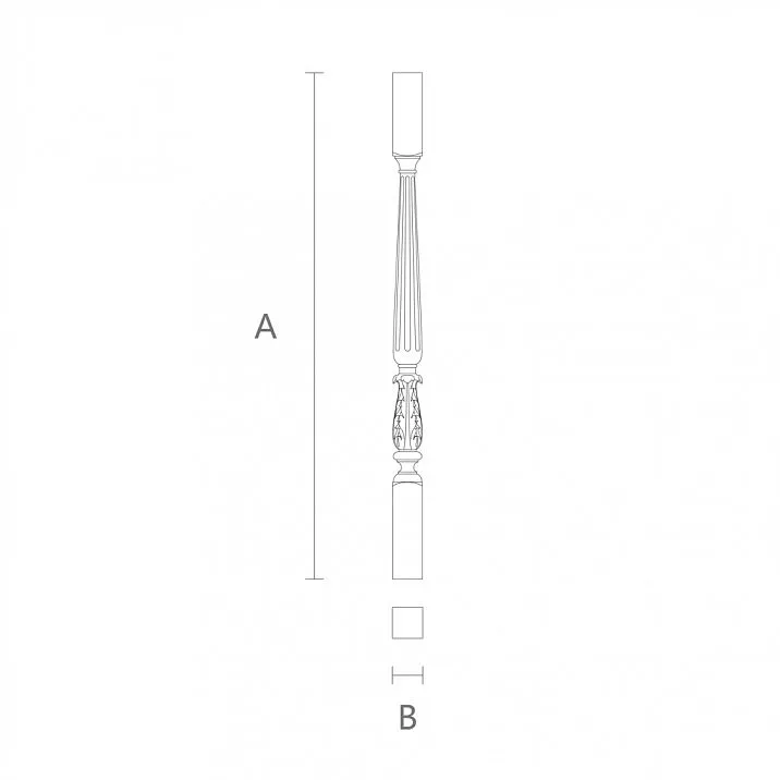 Wooden baluster L-037 natural color drawing