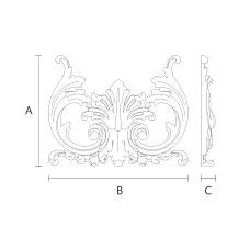 Цветочный декор из дерева N-415, резной, для мебели или стены чертеж