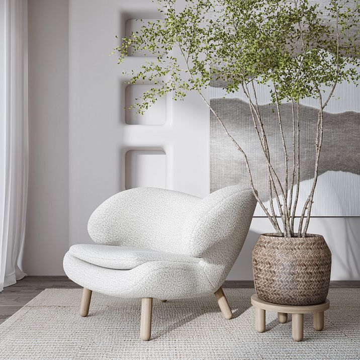 Turned furniture leg MN-222 for chair, interior photo