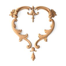 Комплект декора C-032 из дерева с цветочным орнаментом