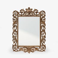 Carved mirror in wooden frame in classic style