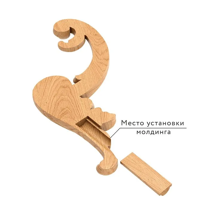 Резная накладка N.VRS-003-2R – элегантный деревянный элемент для оформления интерьера.