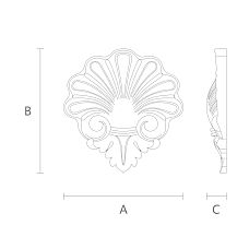 Накладной элемент декора из дуба или бука N-192 чертеж