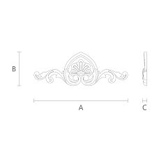 Wooden Inlay N-201 with carved plant pattern drawing