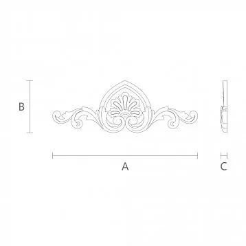 Wooden Inlay N-201 with carved plant pattern for interior decoration