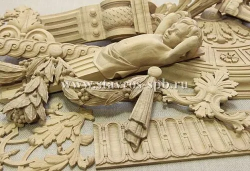 Carved balusters from wood in Krasnoyarsk