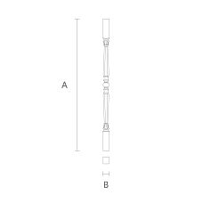 Wooden baluster for staircase L-047 in a subtle design with refined shapes