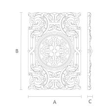 Carved Insert N-334 - decorative wooden element with beautiful carving drawing