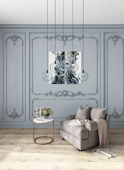 Decor Set C-009-1-2 from wood of different shapes and sizes in interior