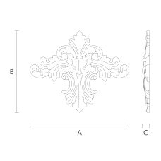 Изделие из натурального дерева с  резьбой N-153 чертеж