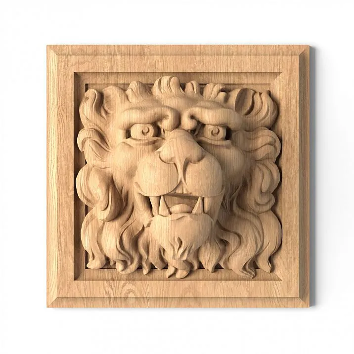 Baroque-style mascaron with a detailed lion's head