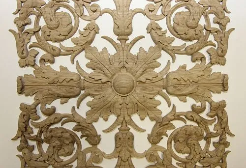 Carved decorative wooden element for creating a stylish restaurant interior.