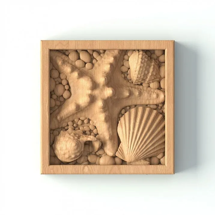 Декоративная интерьерная розетка с узором в морском стиле R-083