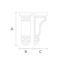 Кронштейн из натурального дерева KR-063 для стильного интерьера чертеж