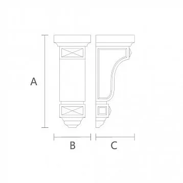 Decorative bracket from solid oak or beech KR-063