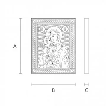 Carved icon of the Mother of God IKN-001 from beech or oak for church decor