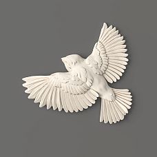 Relief decoration NPU-492R in the form of a flying bird with elegantly spread wings.