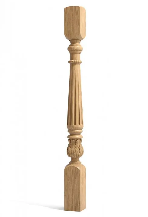 Carved classic newel post for staircase