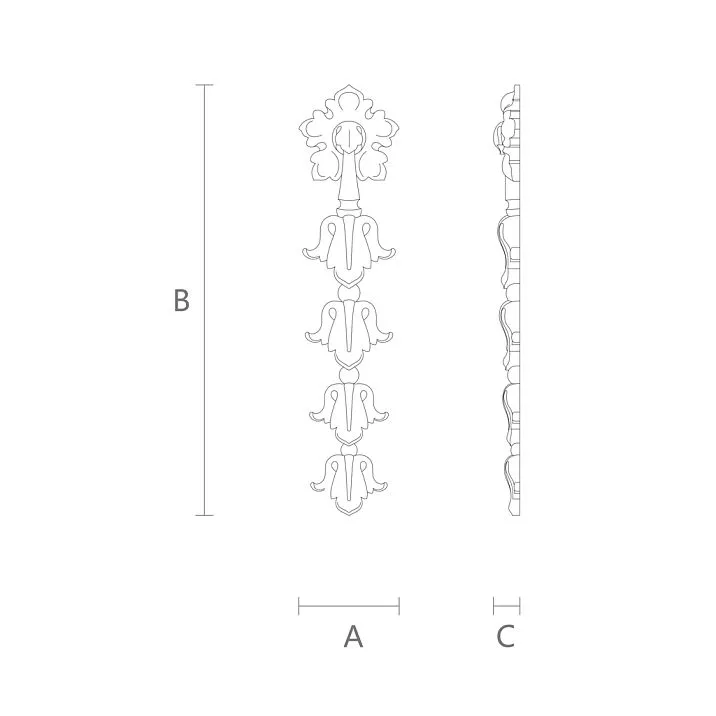 Carved Applique from Polyurethane NPU-021 Drawing