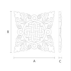 Wooden decor in the form of a carved overlay N-336 drawing