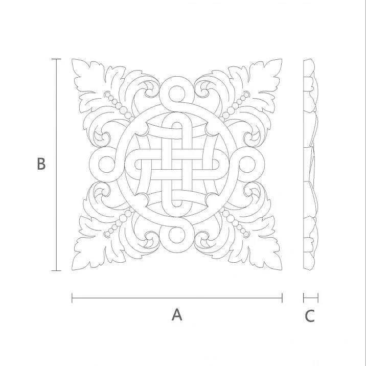 Wooden decor in the form of a carved overlay N-336 drawing