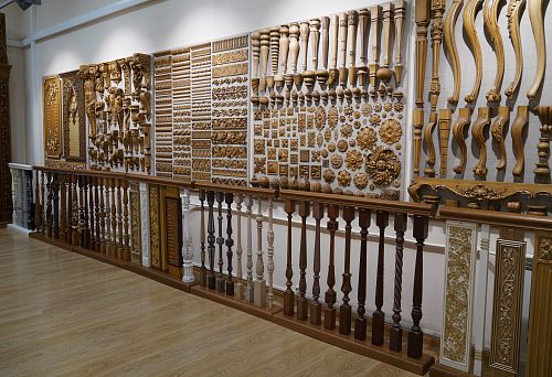 Exhibition of Carved Natural Wood Items: Furniture Legs, Balusters, Inlays, Decorative Elements