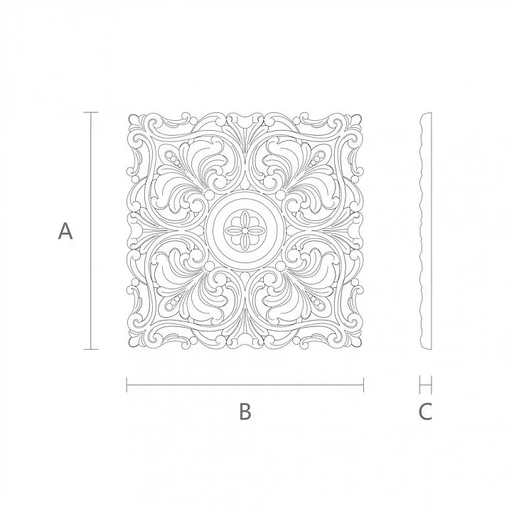 Carved Insert IKN-011 for iconostasis, decoration drawing