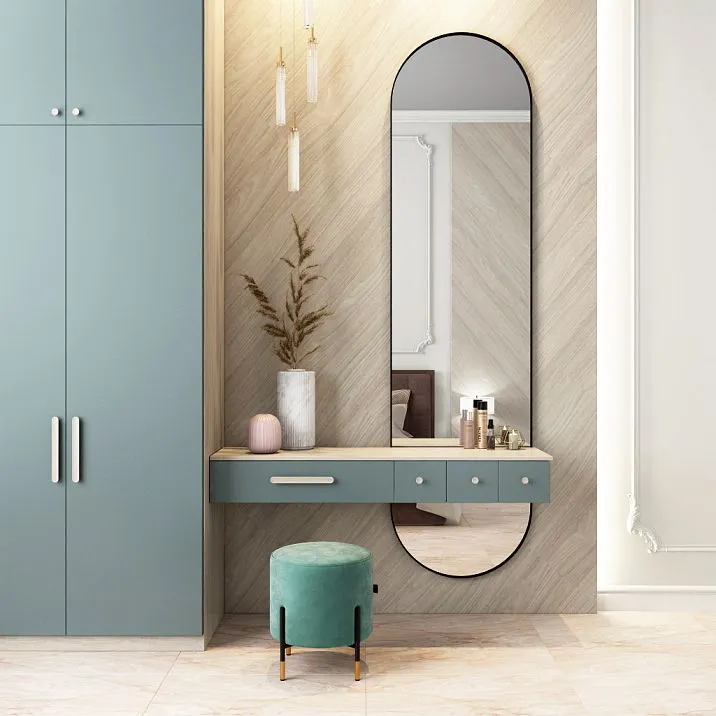 Handles made of solid wood in modern style on furniture facades