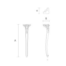 Drawing of carved wooden leg for console