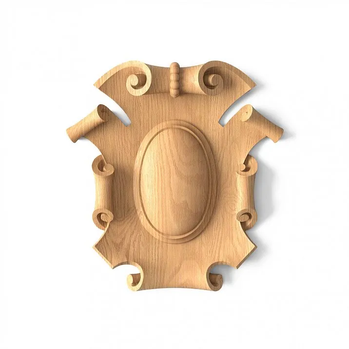 Carved Geometric Wooden Overlay N-346