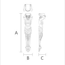 Декоративный кронштейн KR-051 для роскошного дома чертеж