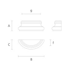 База для пилястры BS-005 из дуба или бука для мебели чертеж