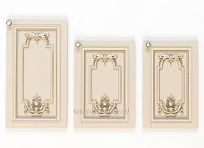 Decorative wooden element in the shape of a branch with a flower