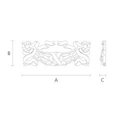 Natural wood product with hand carving N-150 drawing