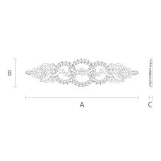 Wooden applique N-124 for furniture decoration in classic style drawing
