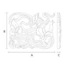 Plant pattern on wooden carved insert N-275R drawing