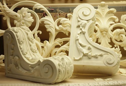 Elite polyurethane moldings with carved ornament in classical style