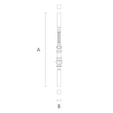 Solid wood balusters L-018 for staircase drawing