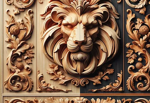 Carved wooden appliqu&eacute;s from Stavros