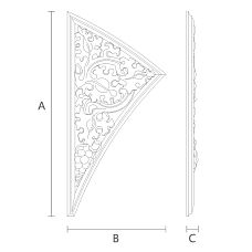 Carved wooden interior decor overlay - N-351L drawing