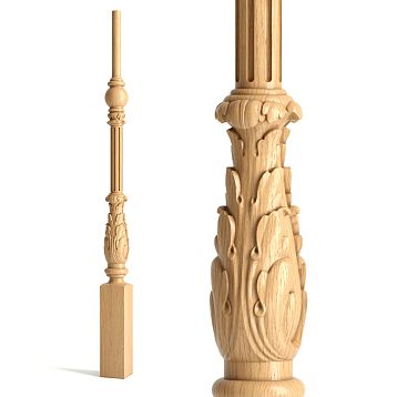 Carved wooden baluster L-002 for Renaissance-style staircase