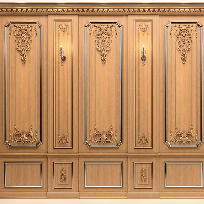 Резная деревянная накладка, отделка интерьера деревянным декором фото