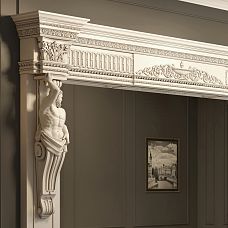 Wooden molding K-030.01 in a classic interior, decorative treatment of the opening, buy carved molding from solid wood