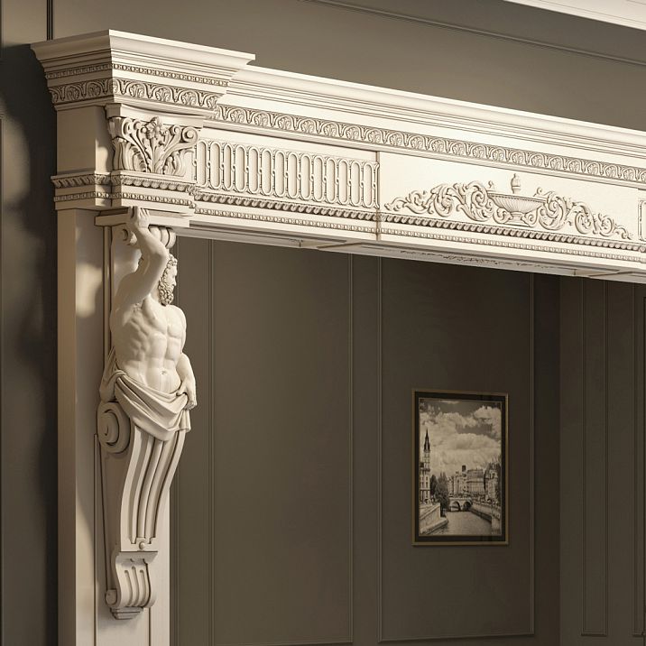 Wooden molding K-030.01 in a classic interior, decorative treatment of the opening, buy carved molding from solid wood