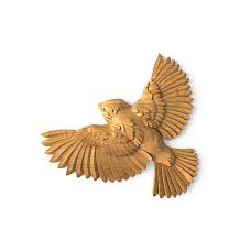 Деревянный декор N-492R в виде птицы, выполненный из натурального дерева.