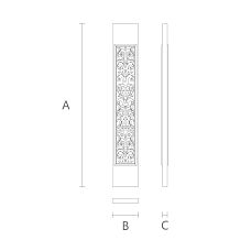 Wooden Decorative Staircase Item L-101 with Rectangular Shape and Relief Surface Drawing