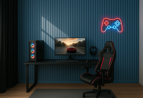 Modern wall paneling with MDF strips in a playroom